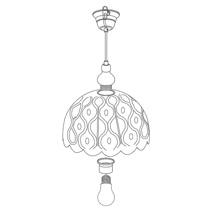 Eglo Pendelleuchte Talbot 2 - Höhe: 110 cm - Skizze