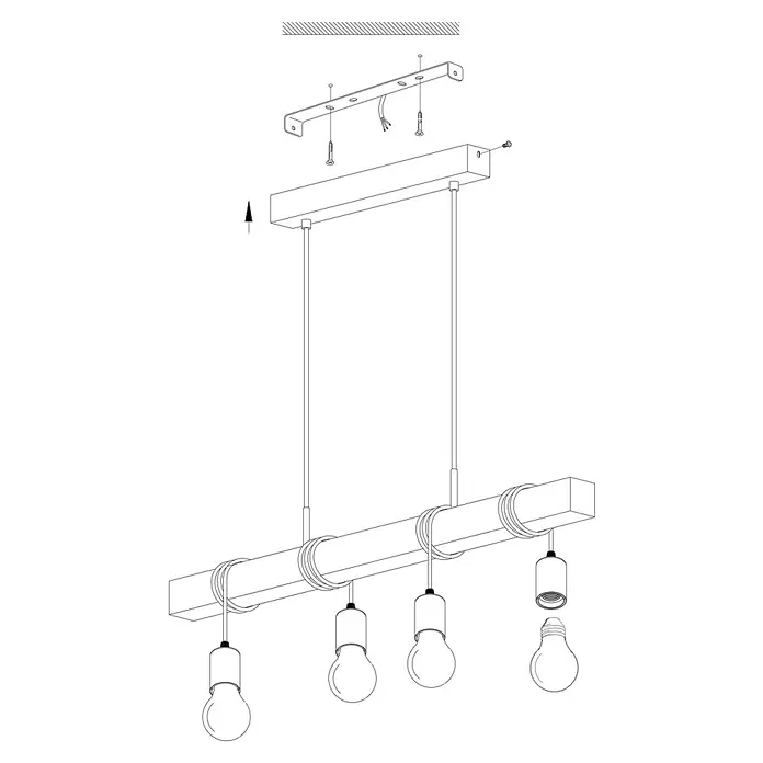 Eglo Townshend Pendelleuchte - B x H: 10,5 x 110 cm - Skizze
