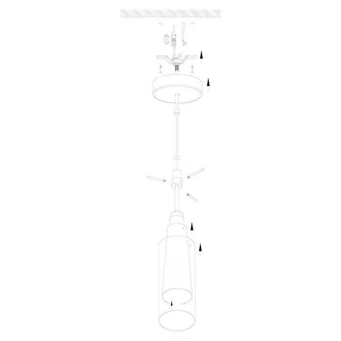 Eglo Pinto Gold Pendelleuchte - Höhe: 110 cm, Max. Systemleistung: 60 W - Skizze
