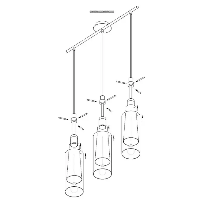 Eglo Pinto Gold Pendelleuchte - Höhe: 110 cm, Max. Systemleistung: 180 W - Skizze