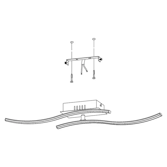 Eglo LED-Deckenleuchte Valmora - L x B x H: 63 x 9 x 8,5 cm, Warmweiß - Skizze