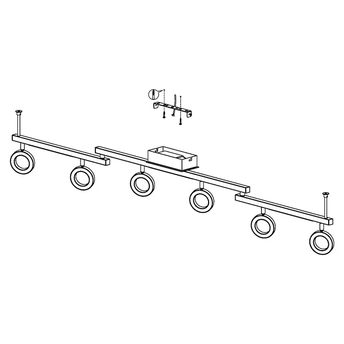 Eglo LED-Deckenstrahler Cardillio 1 - 29,1 W, Chrom, Warmweiß - Skizze