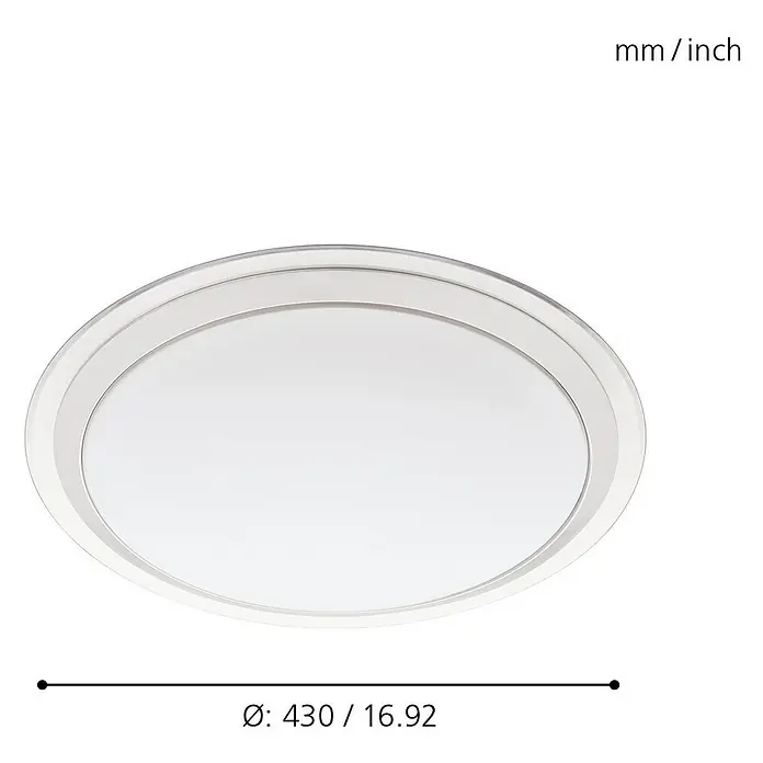 Eglo Connect LED-Wand- & Deckenleuchte Competa-C - 17 W, Weiß, Tageslichtweiß - Skizze