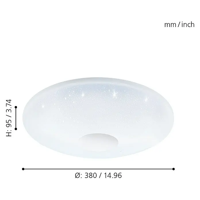 Eglo Connect LED-Wand- & Deckenleuchte Voltago-C - 17 W, Weiß, Tageslichtweiß - Skizze