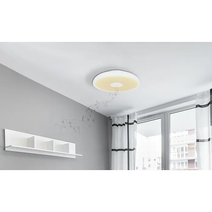 Globo Okrugla stropna LED svjetiljka - 18 W, Ø x V: 280 x 55 mm, RGBW - Moderna okrugla LED stropna svjetiljka s glazbenom funkcijom pruža ugodnu rasvjetu i zabavu. Idealna za životne prostore.