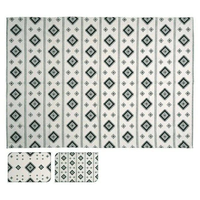 Vloerkleed Powerloom H&S Collection - Crème, Antraciet, 120 x 180 cm - Vooraanzicht