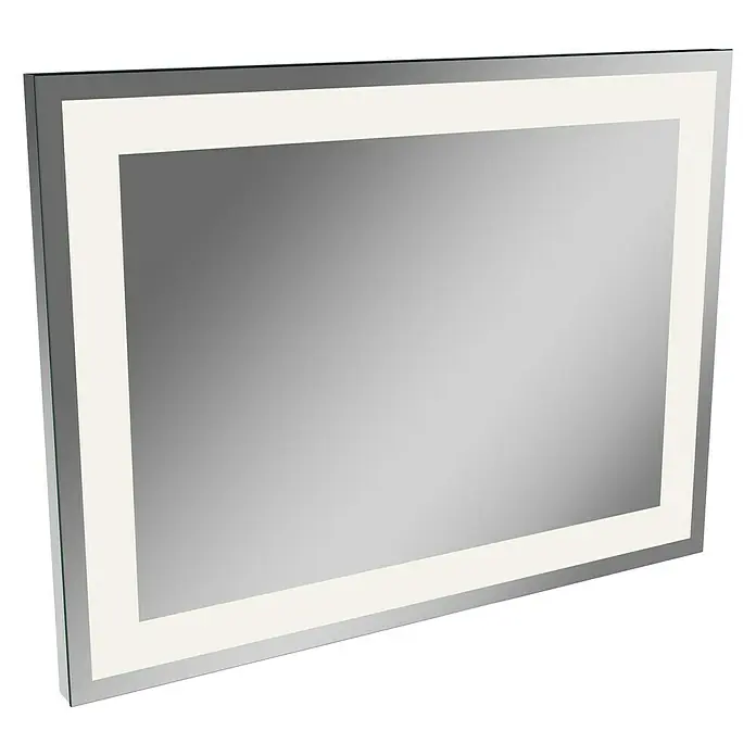 Camargue Stella LED-Lichtspiegel - 80 x 60 cm, Mit Kippschalter, Mit eckigen Kanten - Diagonale Ansicht