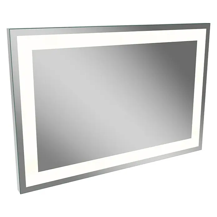 Camargue Stella LED-Lichtspiegel - 90 x 60 cm, Mit Kippschalter, Mit eckigen Kanten - Diagonale Ansicht