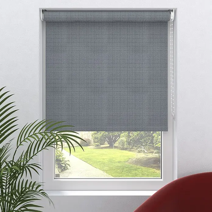 Expo Ambiente Rollo - B x H: 100 x 190 cm, Stahlgrau - Graue Rollo-Fensterabdeckung für verbesserten Sichtschutz und Raumverdunkelung, perfekt für Wohn- oder Büroräume.