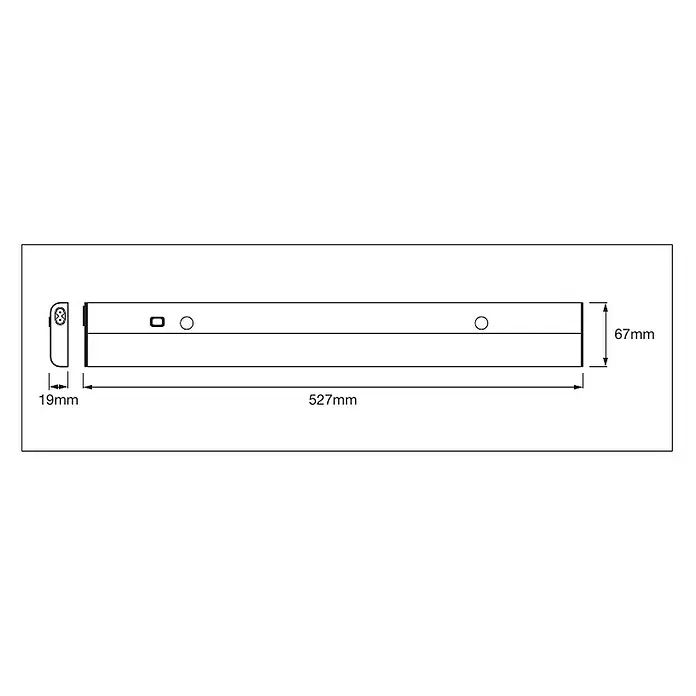 Ledvance Podelementna LED svjetiljka - 12 W, Duljina: 52,7 cm, Topla bijela - Skica