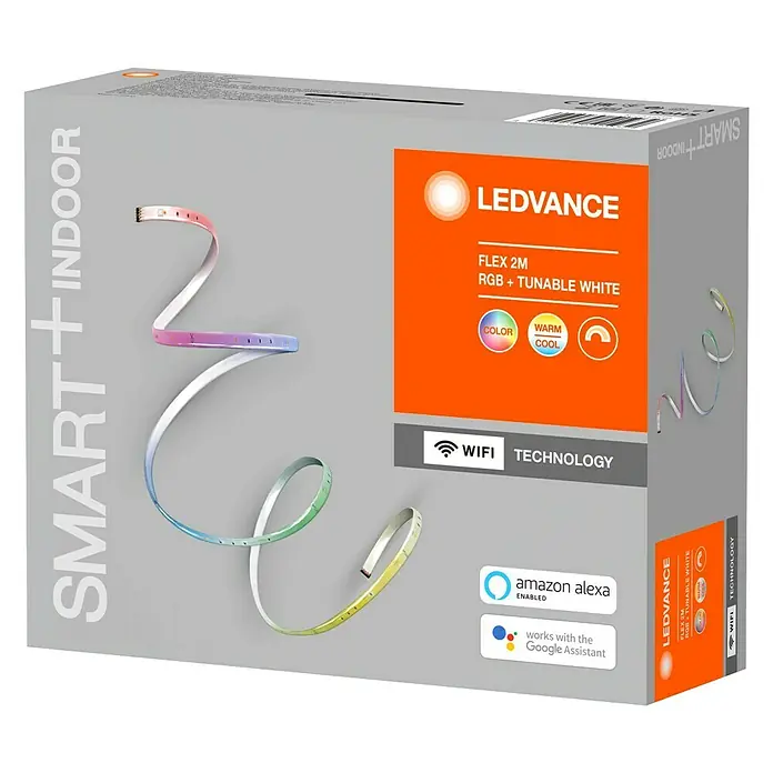 Ledvance Smart+ WiFi Smart-LED-Band Flex Basisset - Länge: 2 m, RGB, 8,5 W - Diagonale Ansicht