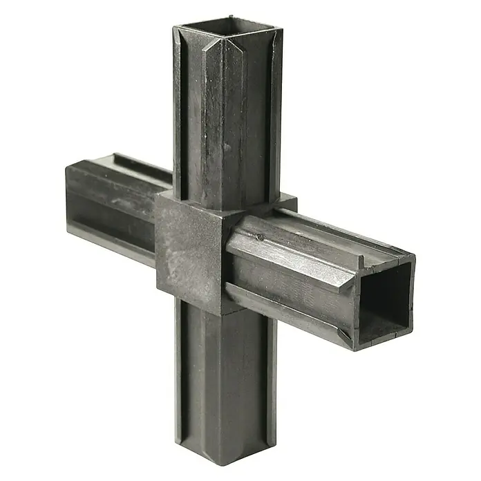 Stabilit Elemento de unión en cruz XD - L x An x Al: 121 x 10,5 x 121 mm, Poliamida, Negro - Vista angular