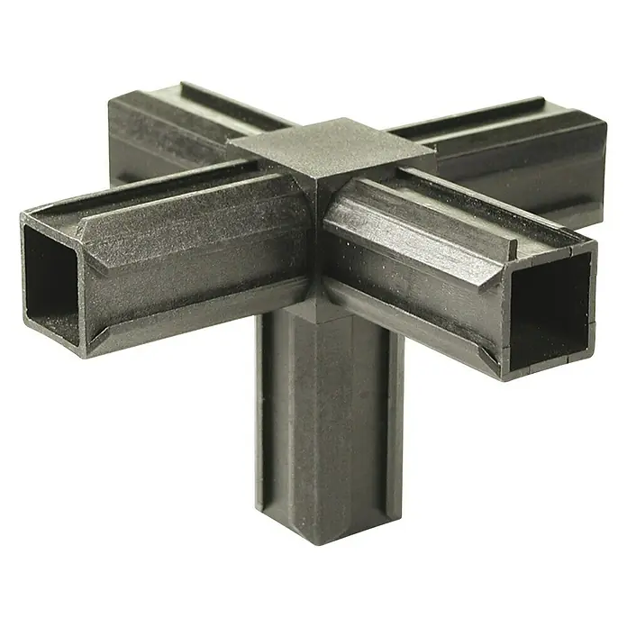 Stabilit Elemento de unión en cruz XD - L x An x Al: 121 x 121 x 70,5 mm, Poliamida, Negro - Vista angular