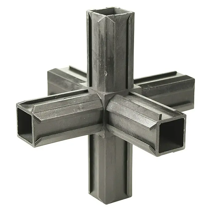 Stabilit Elemento de unión en cruz XD - L x An x Al: 121 x 121 x 121 mm, Poliamida, Negro - Vista angular