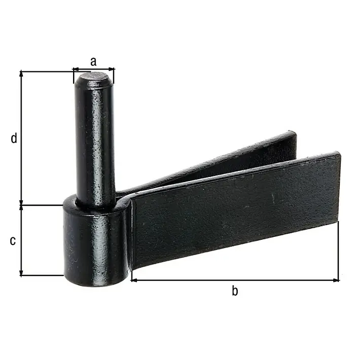 GAH Alberts Gozne empotrable - Largo: 92 mm, Diámetro mandril: 14 mm, Negro - Dibujo técnico