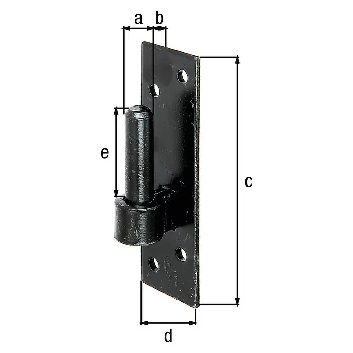 GAH Alberts Gozne atornillable - Diámetro mandril: 14 mm, Distancia desde mandril hasta placa: 12 mm, L x An: 130 x 40 mm, Negro - Dibujo técnico