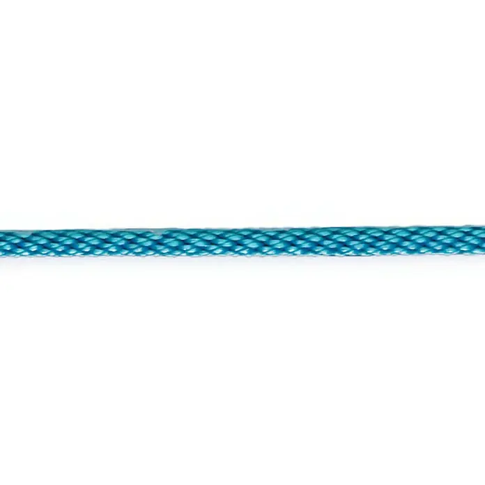 Seilflechter Cabo a metros Spiral birotex - Diámetro: 10 mm, Azul, Polipropileno - Primer plano de una cuerda robusta de color verde azulado. Ideal para actividades al aire libre, duradera y versátil.