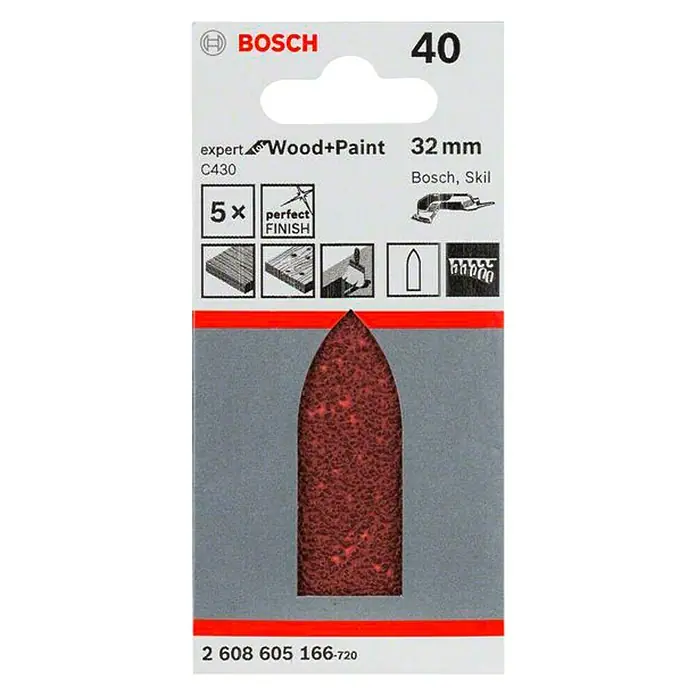 Bosch Hoja de lija C430 - Grano: 240, 5 ud. - Vista frontal