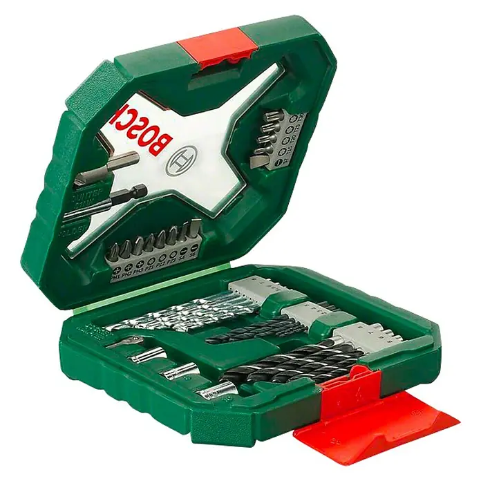 Bosch X - Line Classic Maletín de brocas y puntas - 34 pzs., Apto para: Atornillador de batería - Vista angular