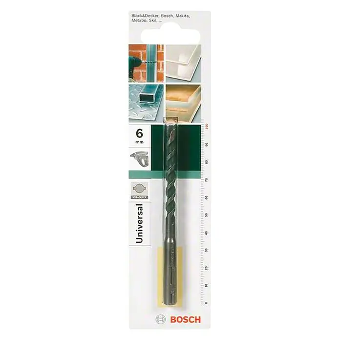 Bosch SDS-Quick Mehrzweckbohrer - Durchmesser: 6 mm, Länge: 100 mm - Vorderansicht