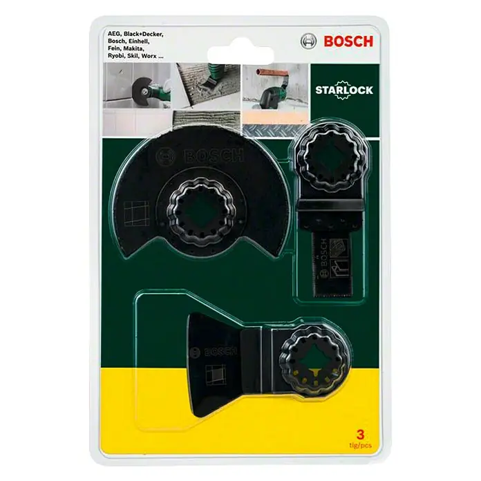 Bosch Kit de iniciación Tiles - 3 ud., Sistema STARLOCK - Vista frontal
