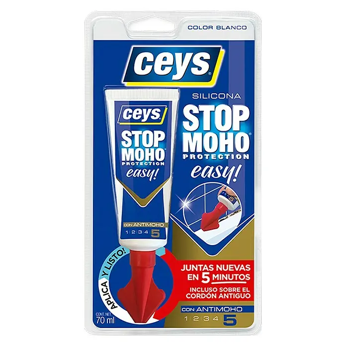 Ceys Silicona para sanitarios y cocinas Easy - Blanco, 70 ml - Vista frontal