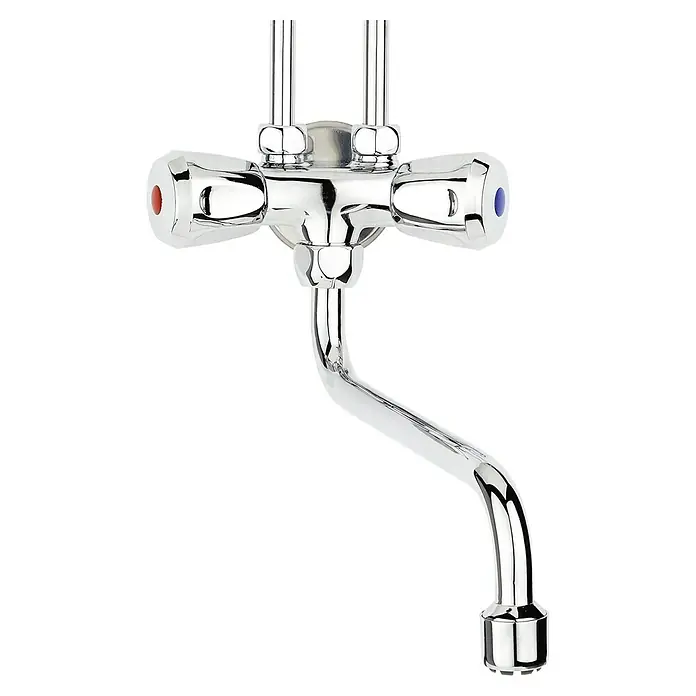 Thermoflow Spültischarmatur QMIX 10 - Chrom, Glänzend - Diagonale Ansicht