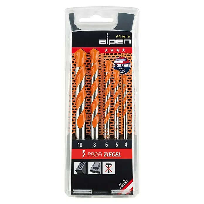 Alpen Steinbohrer-Set Profi Ziegel - 5 -tlg. - Vorderansicht