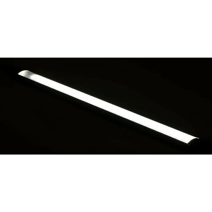 Ritter Leuchten LED-Unterbauleuchte TS - 3 W, Länge: 30 cm, Neutralweiß - Eine Nahaufnahme einer hell leuchtenden, weißen LED-Röhre in einem dunklen Raum, die ein modernes und minimalistisches Design zeigt.