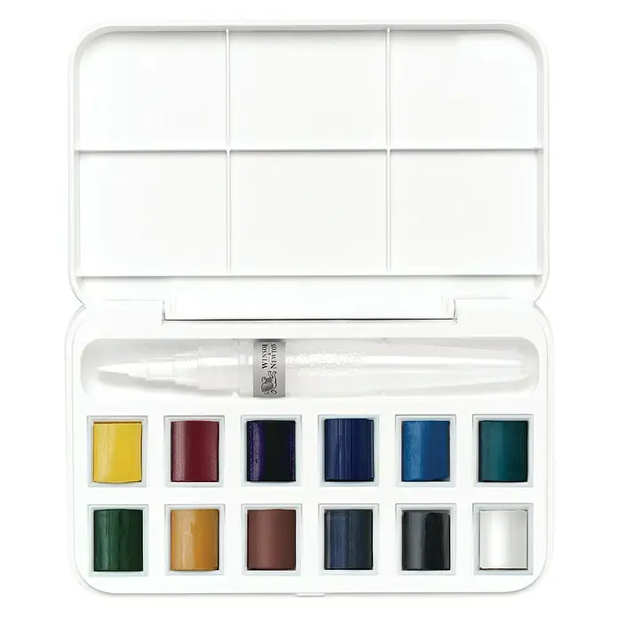 Winsor & Newton Cotman Aquarellfarben-Set Brush Pen - Farbig sortiert, 14 -tlg. - Ansicht von oben
