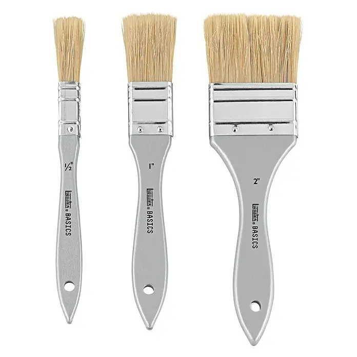 Liquitex Basics Set borstelpenselen - 3 -delig, Varkenshaar - Vooraanzicht