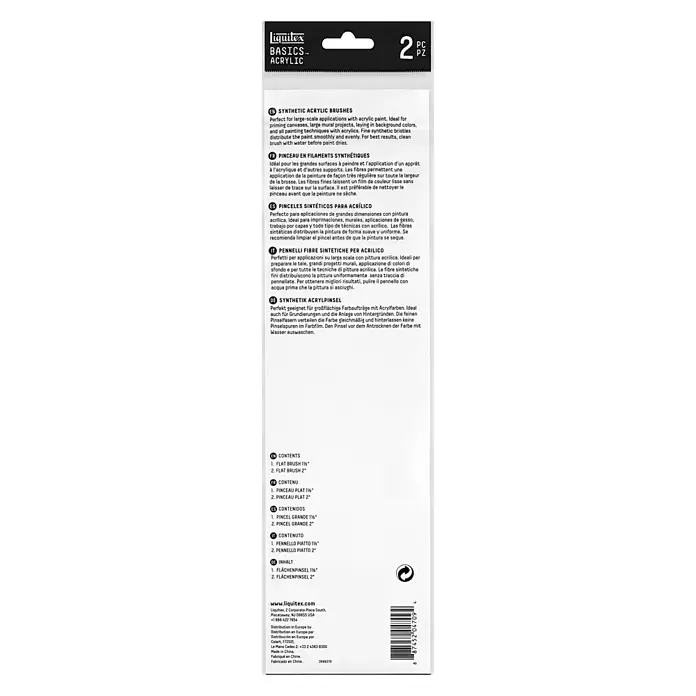Liquitex Basics Set ravnih kistova - 2 -dij. - Pogled straga