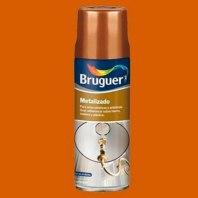 Bruguer Spray esmalte Metalizado - Cobre, Brillante, 400 ml - Bote de spray de pintura de cobre metálico Bruguer para pulverizar sobre metal, madera y plástico para artes y manualidades.