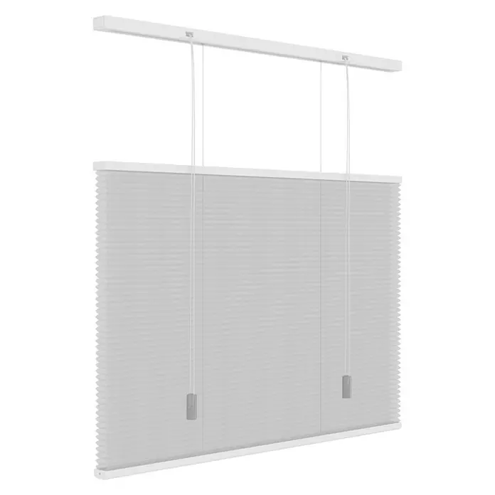 Expo Ambiente Plisségordijn Dupli - b x h: 60 x 180 cm, Wit - Diagonaal zicht