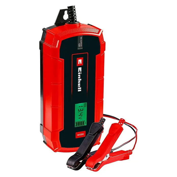 Einhell Cargador de batería para coche CE-BC10M - 12 V, Corriente máx. de carga: 10 A - Vista angular