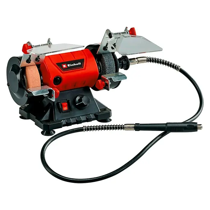 Einhell Esmeriladora TC-XG 75 Kit - 150 W, Diámetro muela abrasiva: 75 mm, 9.900 r.p.m. - Vista angular