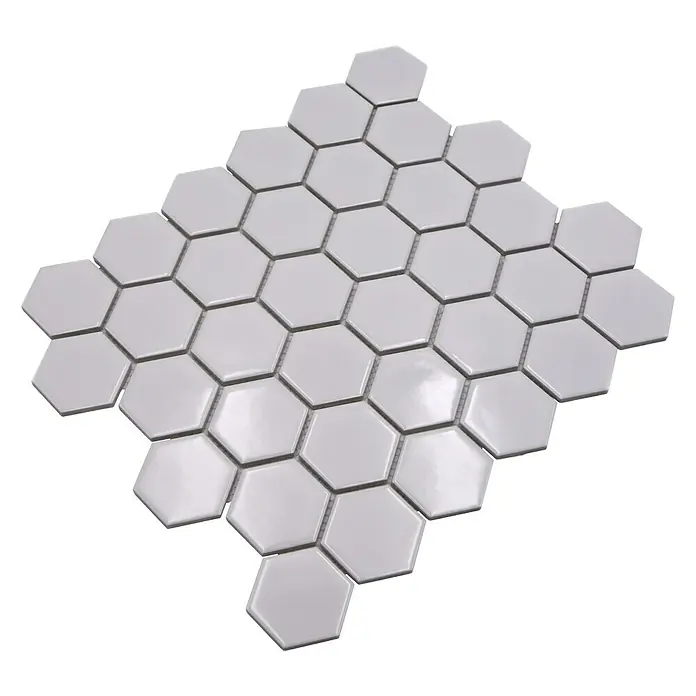 Mozaična ploščica [SI] Hexagon Uni HX 080 - 32,5 x 28,1 cm, [SI] Weiß, Sijoče - Pogled pod kotom