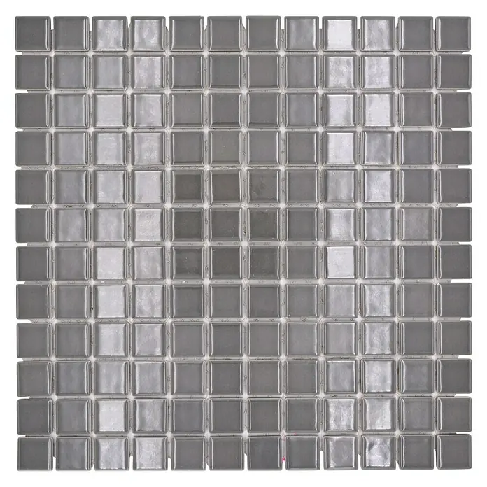 Mozaïektegel vierkant Uni CG 124 - 29,8 x 29,8 cm, Grijs, Glanzend - Bovenaanzicht