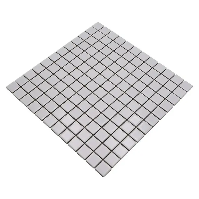 Mozaïektegel vierkant Uni CG 114 - 29,8 x 29,8 cm, Wit, Mat - Diagonaal zicht