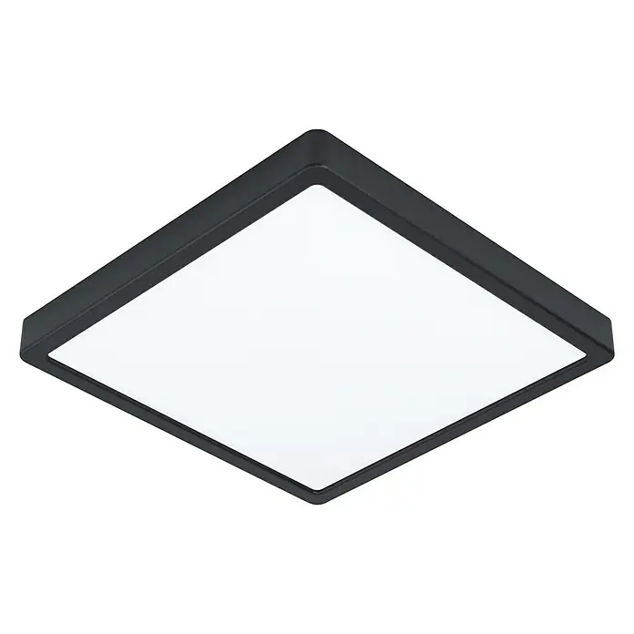 Eglo Fueva 5 LED-Wand- & Deckenleuchte - 20 W, L x B x H: 28,5 mm x 28,5 cm x 2,8 cm, Schwarz, Neutralweiß - Diagonale Ansicht