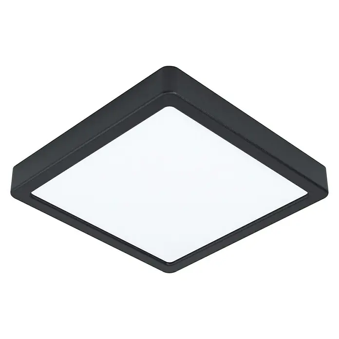 Eglo Fueva 5 LED-Deckenleuchte - 16,5 W, L x B x H: 21 x 21 x 2,8 cm, Schwarz, Neutralweiß - Diagonale Ansicht