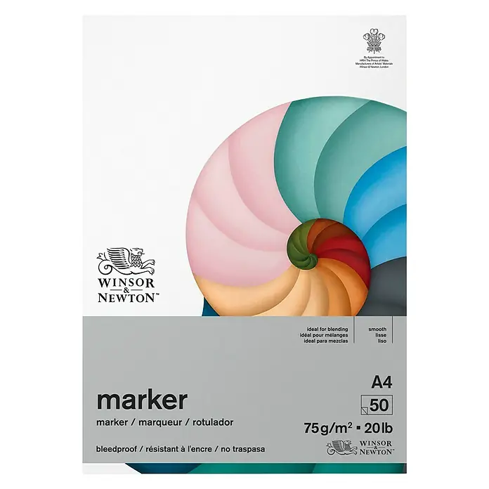 Winsor & Newton Zeichenpapier Marker Block - DIN A4, 75 g/m², Anzahl Blätter: 50 Stk. - Vorderansicht