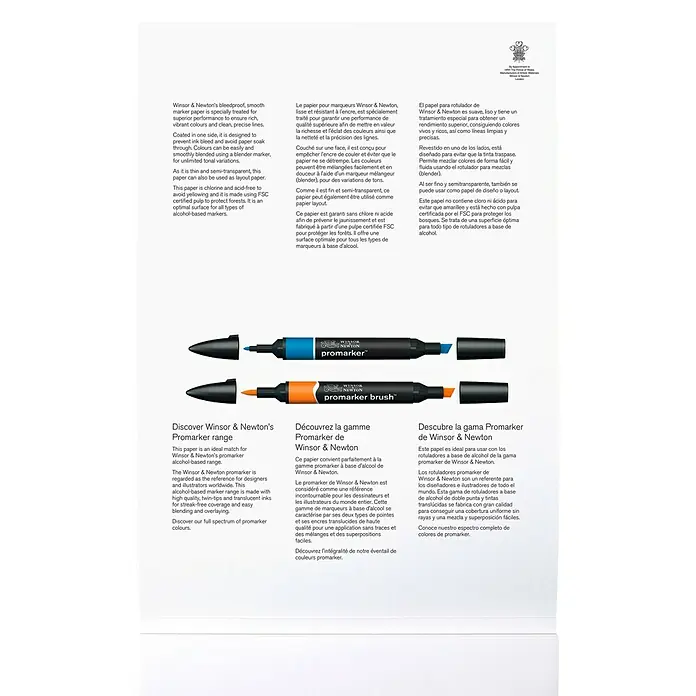 Winsor & Newton Zeichenpapier Marker Block - DIN A4, 75 g/m², Anzahl Blätter: 50 Stk. - Rückansicht