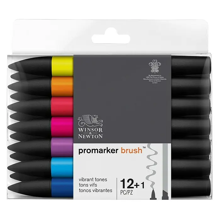 Winsor & Newton Brushmarker-Set - Lebendige Farben, 12 -tlg. - Ansicht von oben