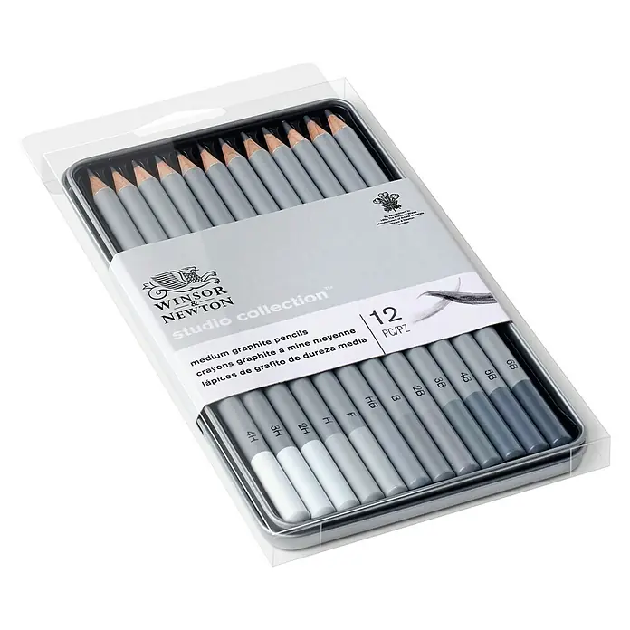 Winsor & Newton Bleistift-Set - 12 -tlg., Grau - Diagonale Ansicht