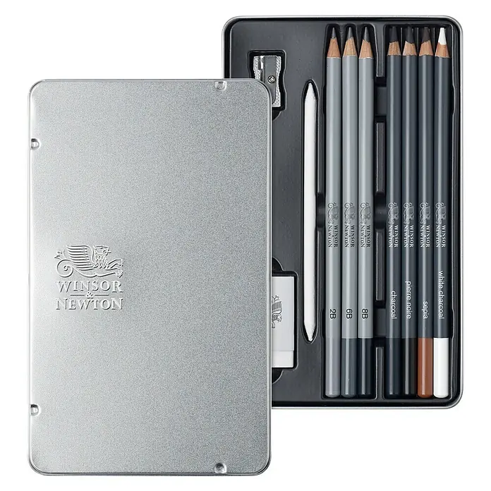 Winsor & Newton Zeichenstift-Set Sketch - 10 -tlg., Farbig sortiert - Vorderansicht