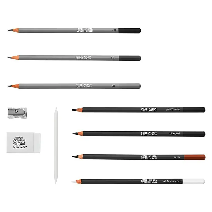 Winsor & Newton Zeichenstift-Set Sketch - 10 -tlg., Farbig sortiert - Ansicht von oben