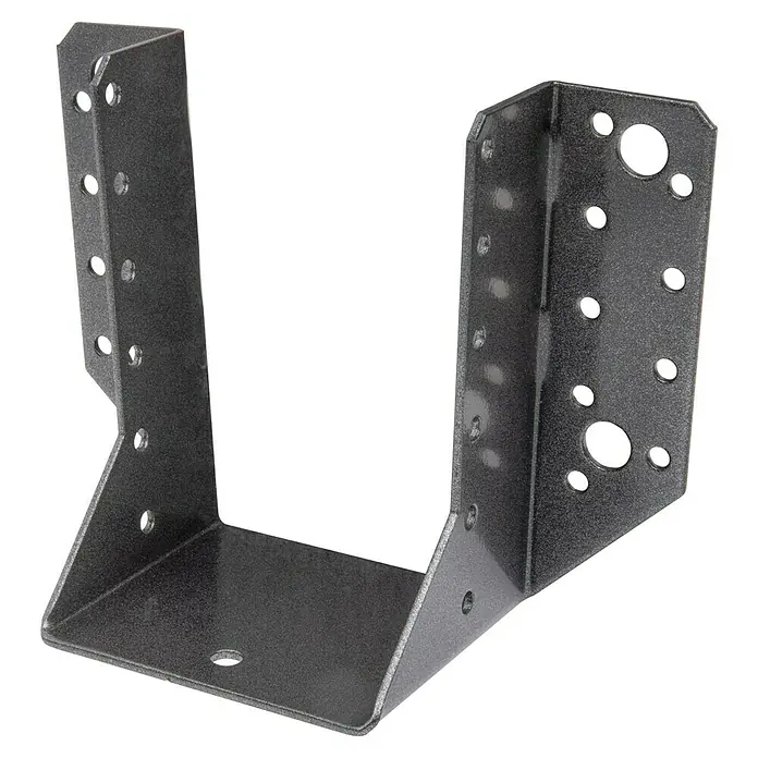 GAH Alberts Soporte para vigas Duravis® - An x Al: 120 x 70 mm, Acero, Galvanizado Sendzimir, Diamante negro - Vista angular