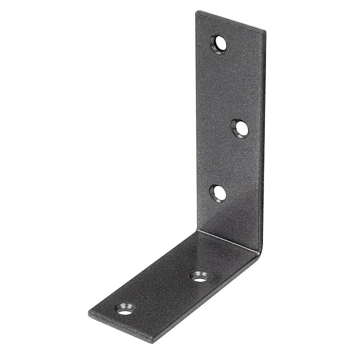 GAH Alberts Escuadra para vigas - L x An x Al: 100 x 75 x 30 mm, Acero, Diamante negro - Vista angular