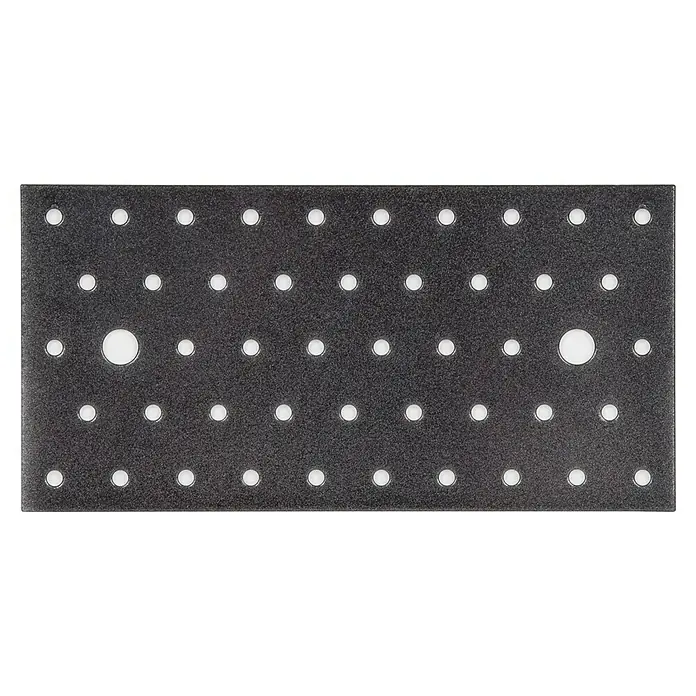 GAH Alberts Placa perforada - L x An x Es: 200 x 100 x 2 mm, Negro - Vista frontal